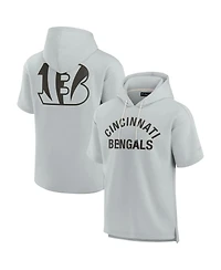 Men's and Women's Fanatics Signature Gray Cincinnati Bengals Super Soft Fleece Short Sleeve Hoodie