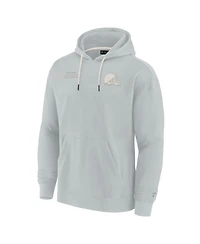 Men's and Women's Fanatics Signature Gray Cleveland Browns Super Soft Fleece Pullover Hoodie