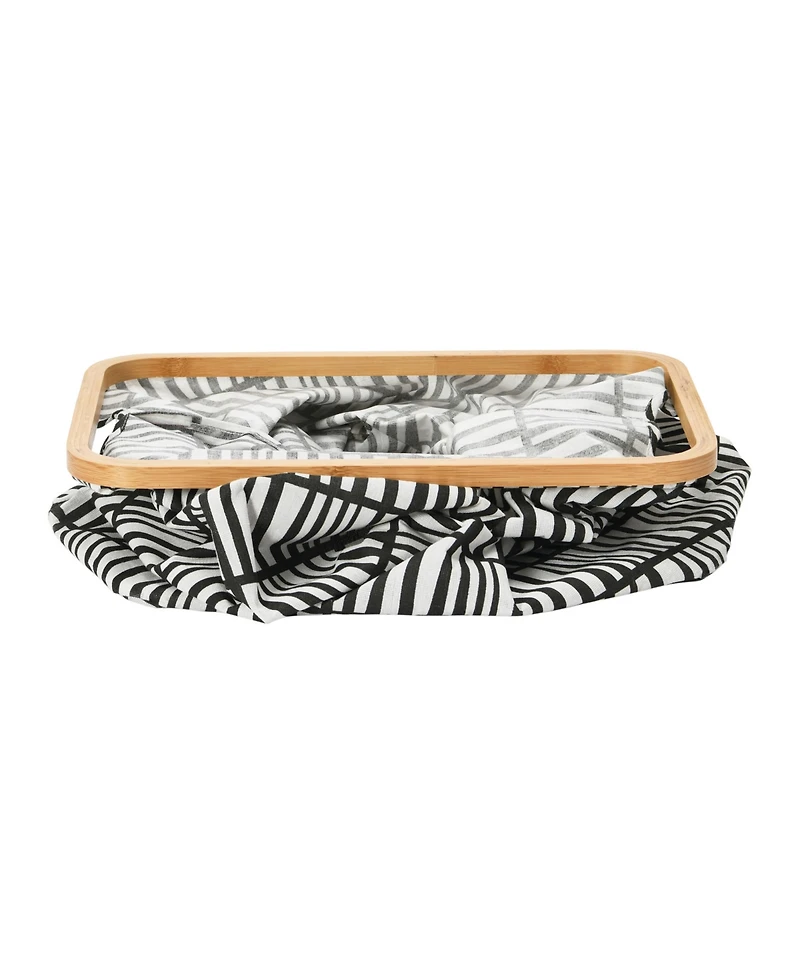 Household Essentials Bamboo Rimmed Rectangular Krush Container Hamper with Cutout Handles