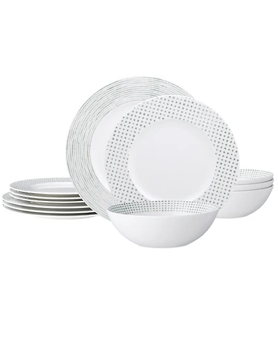 Noritake Hammock Rim 12-Piece Dinnerware Set, Service for 4