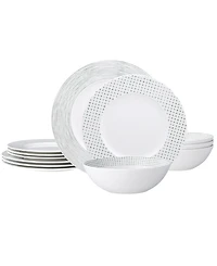 Noritake Hammock Rim 12-Piece Dinnerware Set, Service for 4