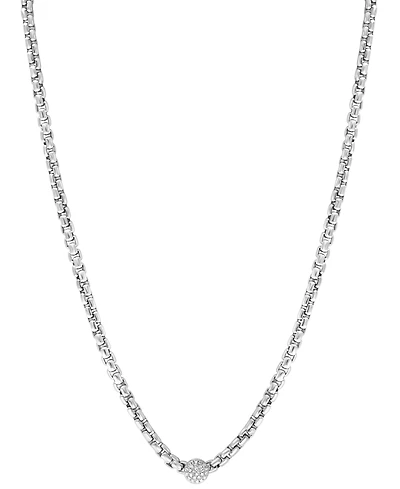 Effy Diamond Cluster 18" Pendant Necklace (1/10 ct. t.w.) in Sterling Silver