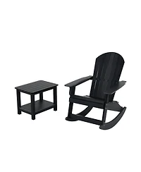 2-Piece Outdoor Patio Adirondack Rocking Chair with Side Table Set