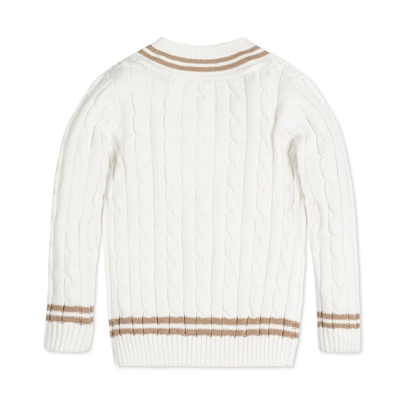 Hope & Henry Baby Boys Organic Long Sleeve V-Neck Cricket Sweater