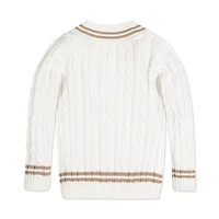 Hope & Henry Baby Boys Organic Long Sleeve V-Neck Cricket Sweater