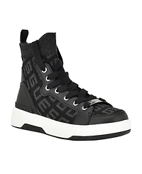 Guess Women's Mannen Knit Hi-Top Lace-Up Fashion Sneakers