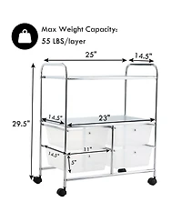 4Drawer Rolling Storage Cart shelf Scrapbook Paper Office School Organizer