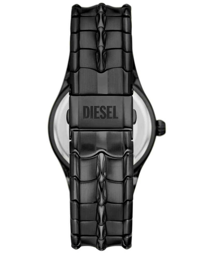 Diesel Men's Vert Quartz Three Hand Date Black Stainless Steel Watch 44mm