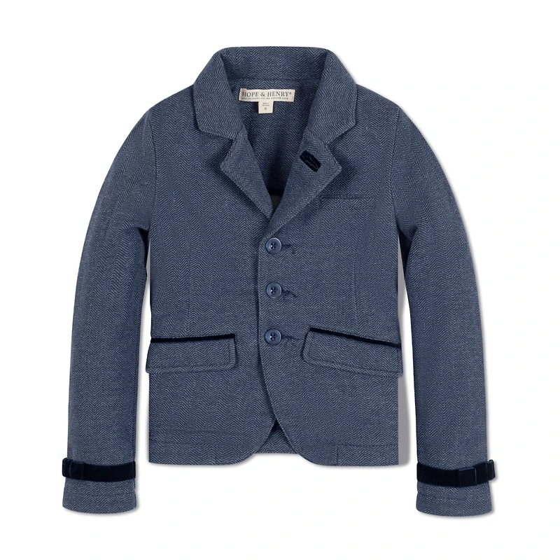 Hope & Henry Toddler Girls Dressy Knit Jacquard Riding Blazer
