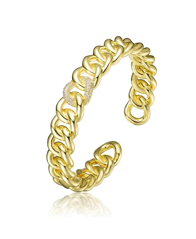 14K Gold Plated Chain Cuff Bracelet