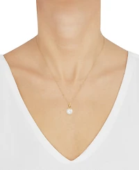 Cultured Freshwater Pearl (6-3/4mm) 18" Pendant Necklace in 14k Gold