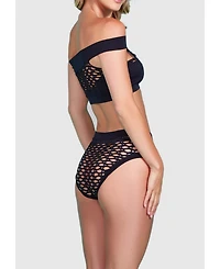 Hauty Women's 2 Piece Seamless Asymmetrical Bra and Panty Lingerie Set