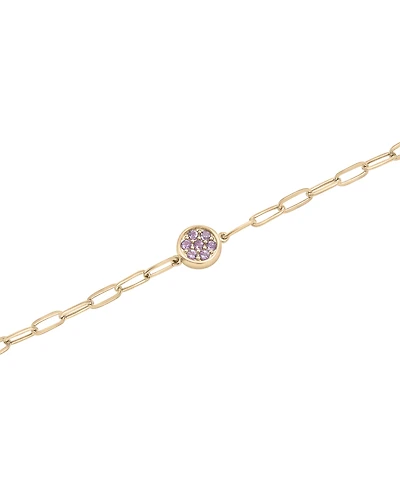 Amethyst Bezel Ankle Bracelet (1/5 ct. t.w.) in 14k Gold-Plated Sterling Silver