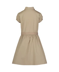 Nautica Plus Girls Uniform Belted Poplin Shirt Dress