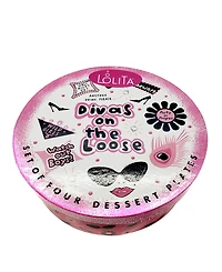 Certified International Lolita Divas on the Loose 4 Piece Dessert Plate