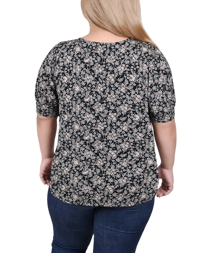 Ny Collection Plus Short Sleeve Balloon Top