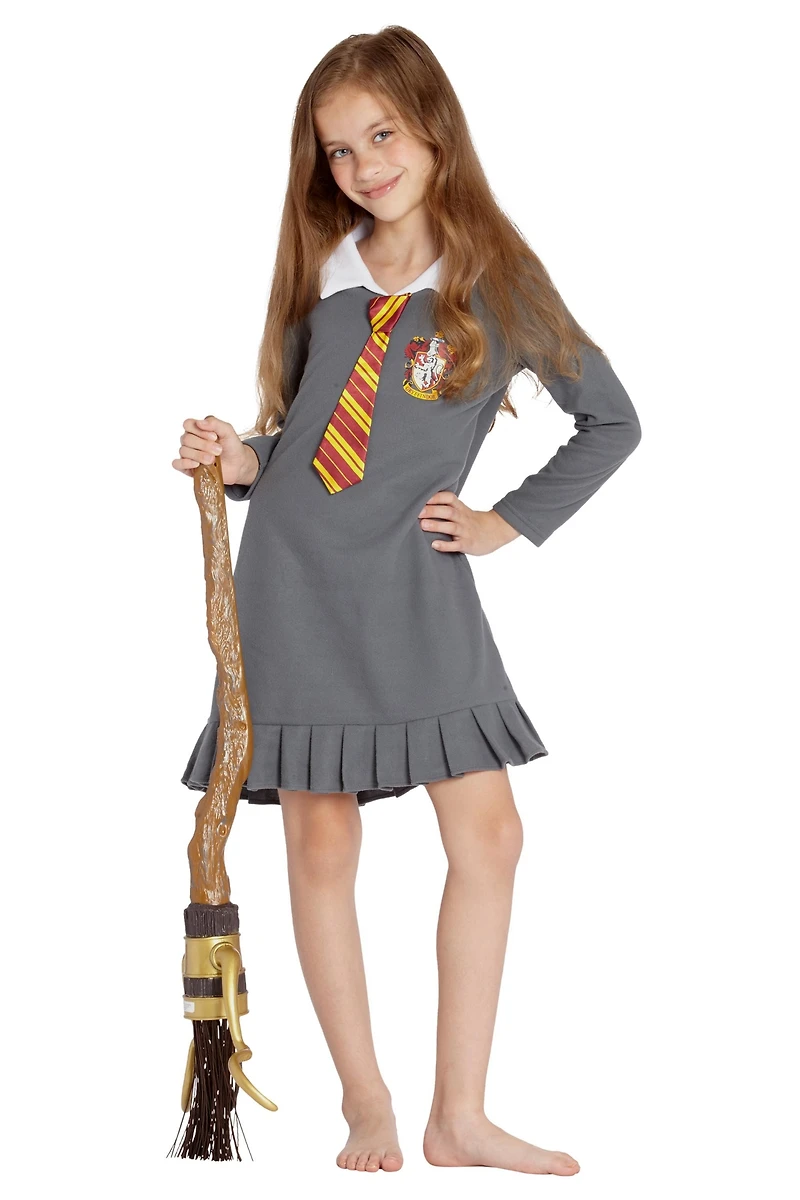 Harry Potter Girls Hermione Granger Uniform Tie Fleece Pajama Nightgown