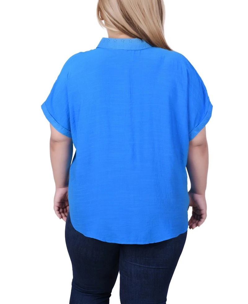 Ny Collection Plus Short Extended Sleeve Blouse