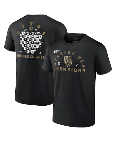 Men's Fanatics Black Vegas Golden Knights 2023 Stanley Cup Champions Jersey Roster T-shirt