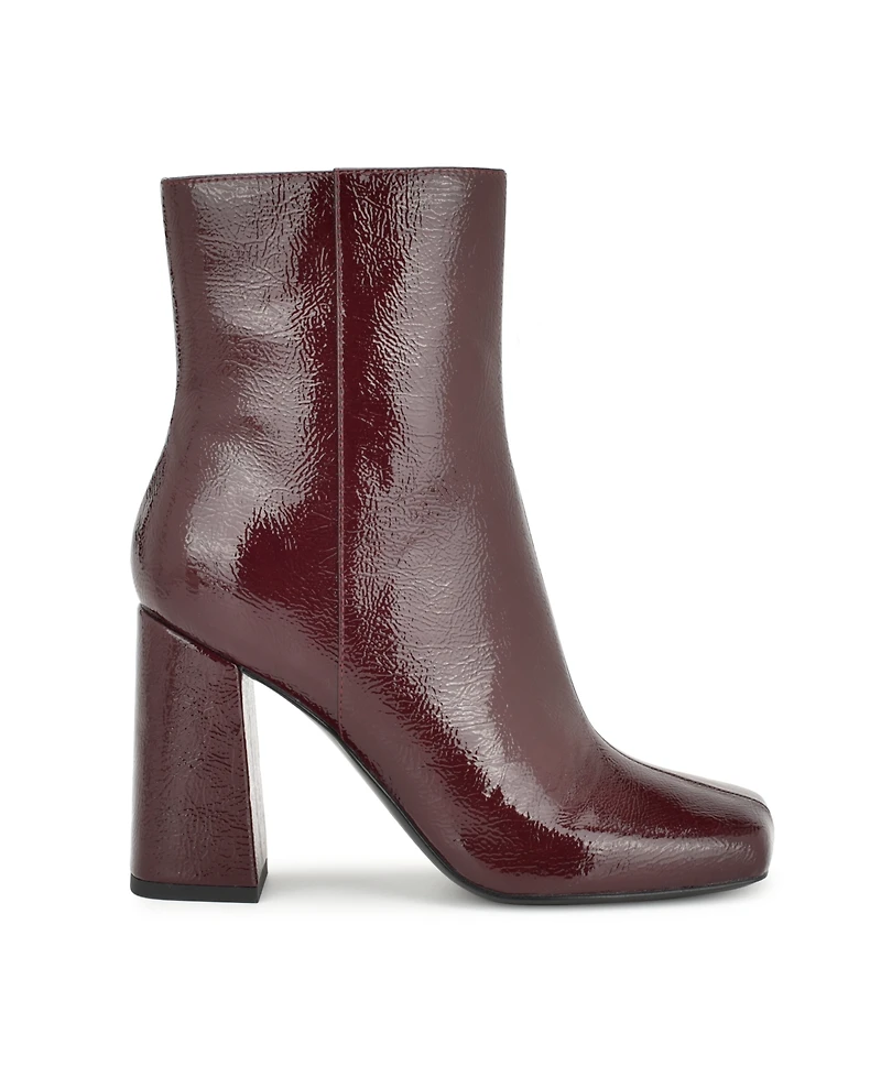 Nine West Women's Spice Square Toe Block Heel Dress Booties