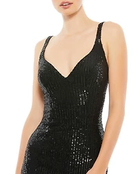 Mac Duggal Women's Ieena Fully Sequined Scoop Back Gown