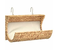 vidaXL Cat Bed with Cushion Water Hyacinth 14.6"x7.9"x7.9"