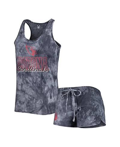 Women's Concepts Sport Charcoal Arizona Cardinals Billboard Scoop Neck Racerback Tank and Shorts Sleep Set