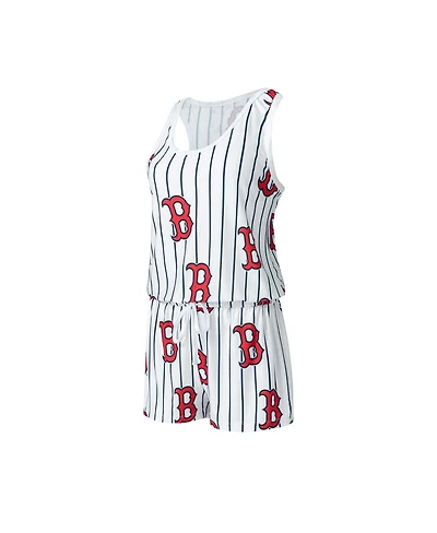 Women's Concepts Sport White Boston Red Sox Reel Pinstripe Knit Romper