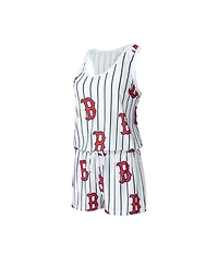 Women's Concepts Sport White Boston Red Sox Reel Pinstripe Knit Romper