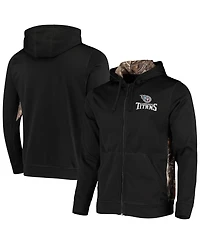 Men's Dunbrooke Black, Realtree Camo Tennessee Titans Decoy Tech Fleece Full-Zip Hoodie