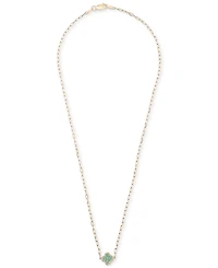 Lab-Grown Emerald Clover Pendant Necklace (1/5 ct. t.w.) in 14k Gold-Plated Sterling Silver, 16" + 2" extender