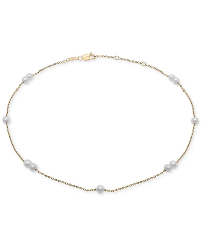 Cultured Freshwater Pearl (3mm) Station Anklet Bracelet
