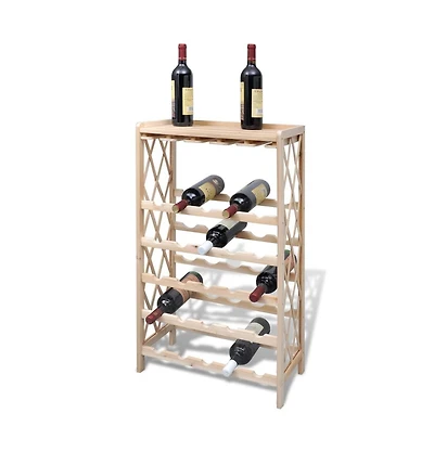 vidaXL Wine Rack for 25 Bottles Solid Fir Wood