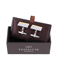 Trafalgar Stately Shiny Gold and Brushed Rhodium Cufflinks