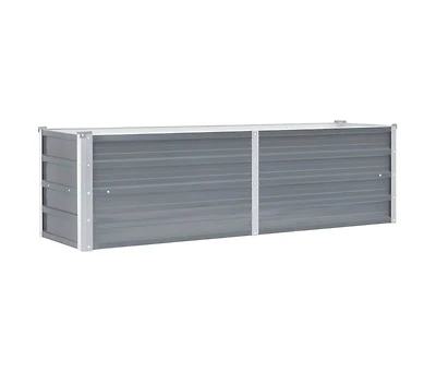 Garden Raised Bed Galvanized Steel 63"x15.7"x17.7" Gray