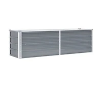 Garden Raised Bed Galvanized Steel 63"x15.7"x17.7" Gray