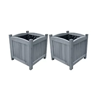 Garden Raised Beds 2 pcs 11.8"x11.8"x11.8" Solid Firwood