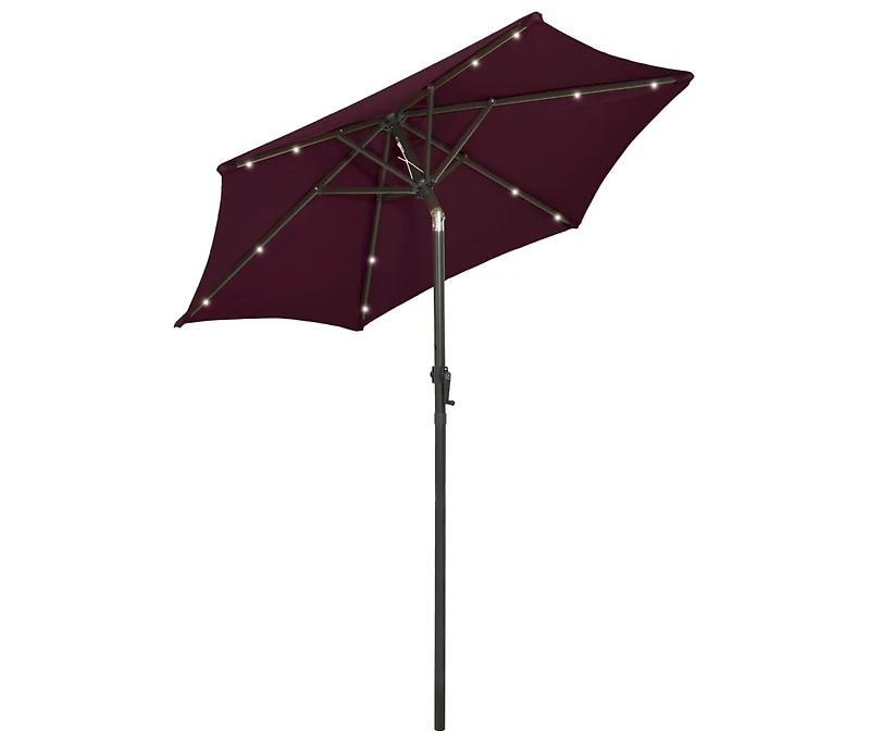 Garden Parasol with Led Lights Bordeaux Red 78.7"x83.1" Aluminum