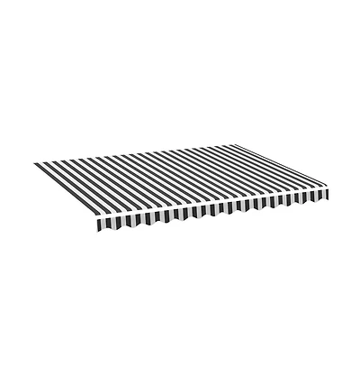 Replacement Fabric for Awning Anthracite and White 11.5'x8.2'