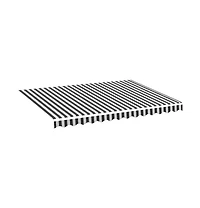 Replacement Fabric for Awning Anthracite and White 11.5'x8.2'