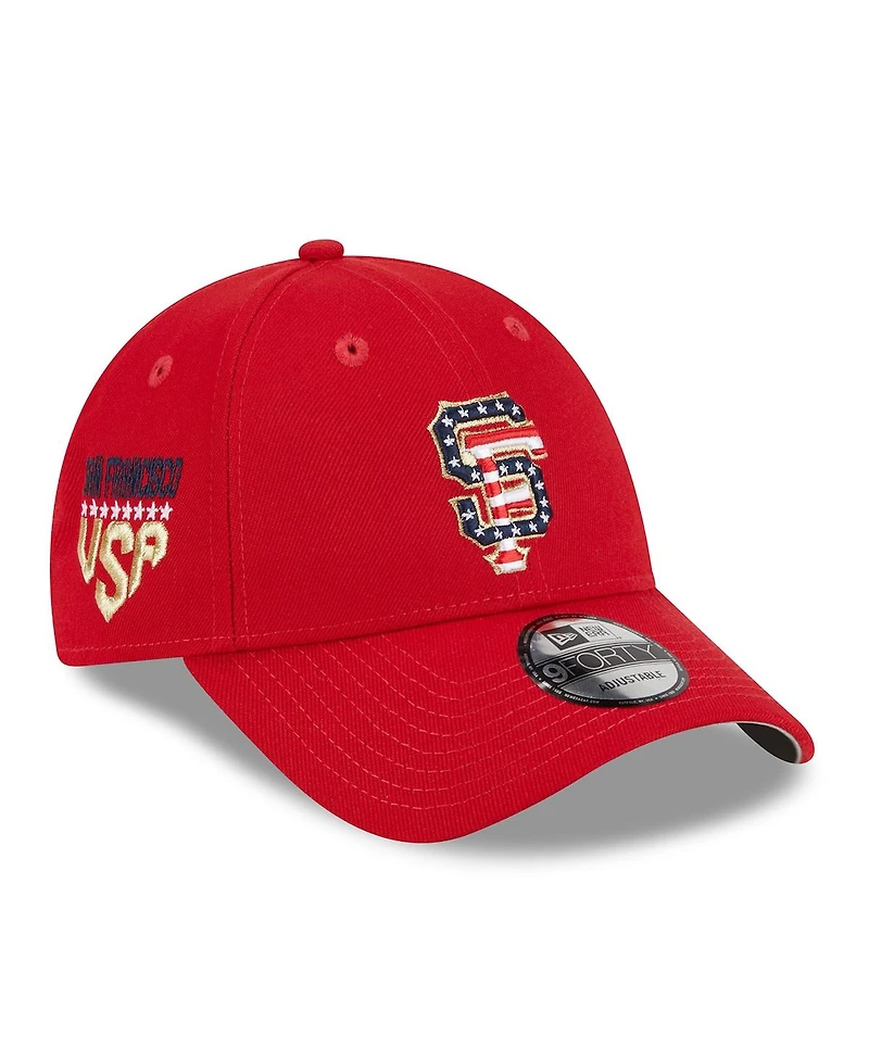 Men's New Era Red San Francisco Giants 2023 Fourth of July 9FORTY Adjustable Hat