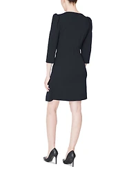 julia jordan Women's Puffed-Shoulder Twist-Front Dress