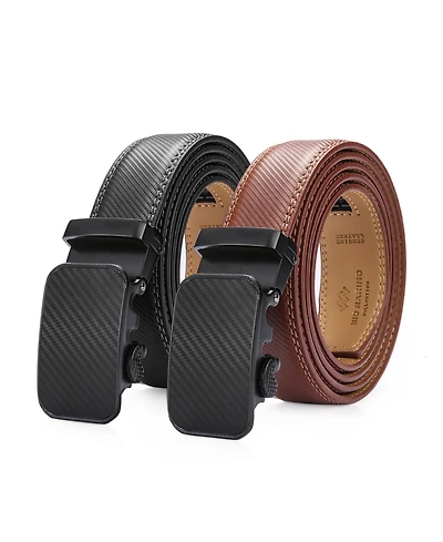 Men's Diagonal Weave 2 Pack Ratchet Belt