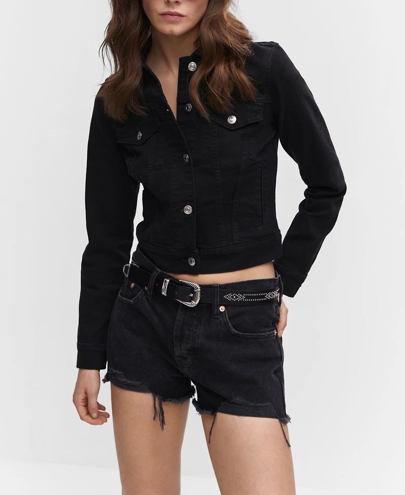 Mango Women's Pocketed Denim Jacket