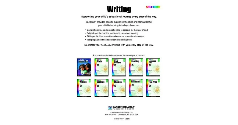 Spectrum Writing, Grade 2 by Spectrum Compiler