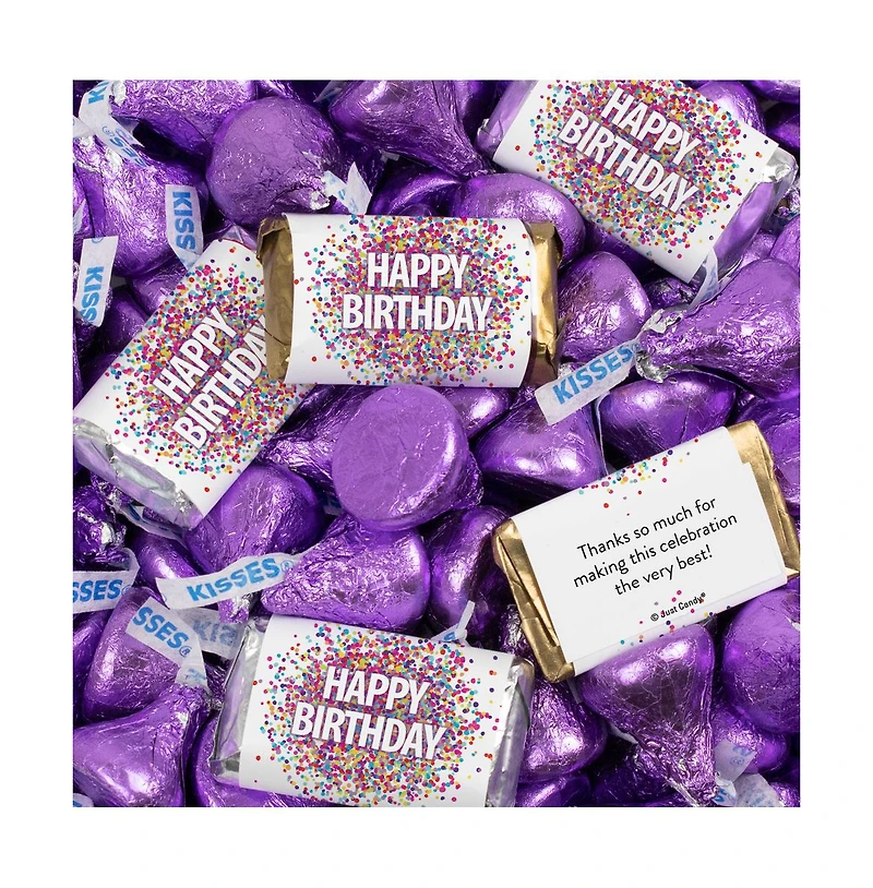 Just Candy Birthday Candy Party Favors Hershey's Miniatures and Kisses by Just Candy, 128 Pieces