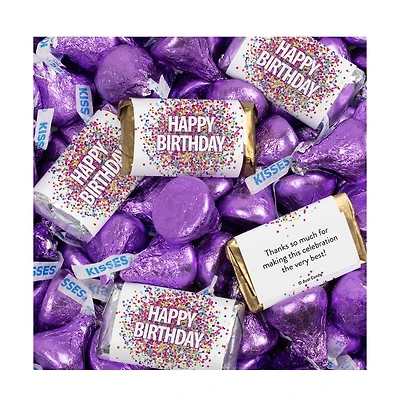 Just Candy Birthday Candy Party Favors Hershey's Miniatures and Kisses by Just Candy, 128 Pieces