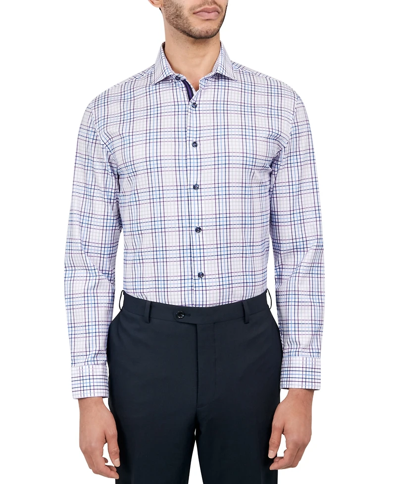 Michelsons of London Men's Dobby Check Dress Shirt