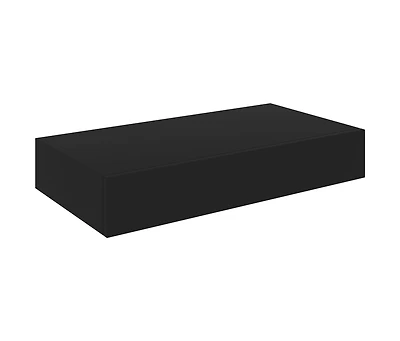 Floating Wall Shelf with Drawer Black 18.9"x9.8"x3.1"