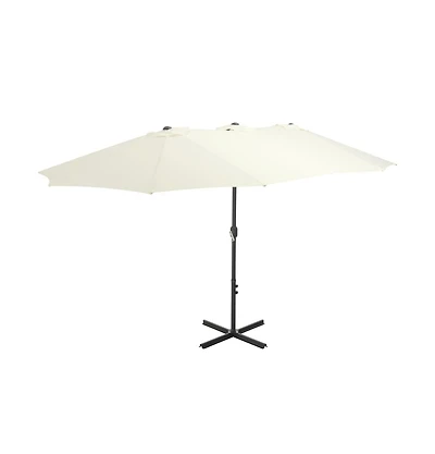 Outdoor Parasol with Aluminum Pole 181.1"x106.3" Sand